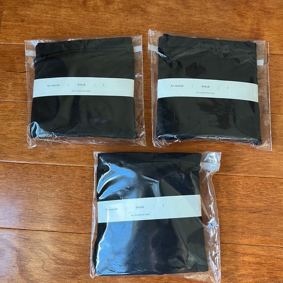 SET OF THREE BLACK ICON BY THINX LEAK PROOF PANTIES HI-WAIST LARGE - Picture 1 of 3
